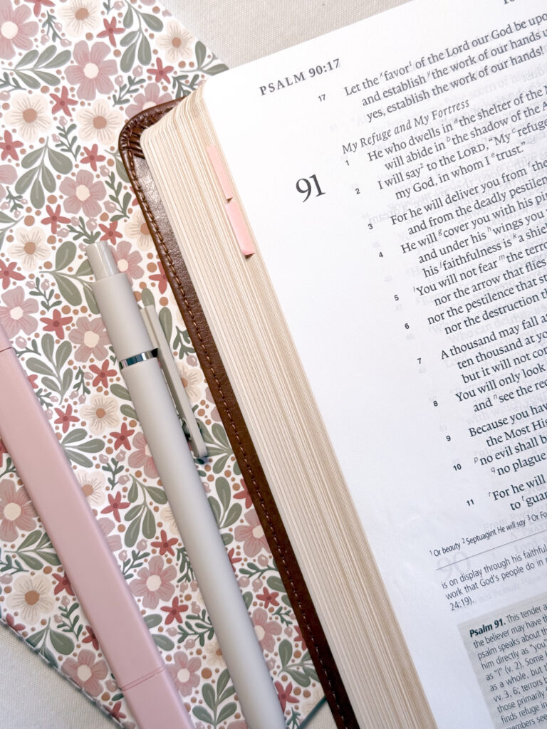 Grow closer to God by reading and journaling His promises in Psalm 91