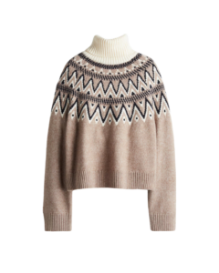 JACQUARD-KNIT TURTLENECK SWEATER